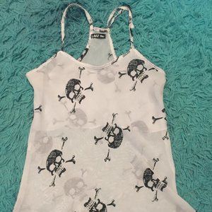 Sheer graphic tank top